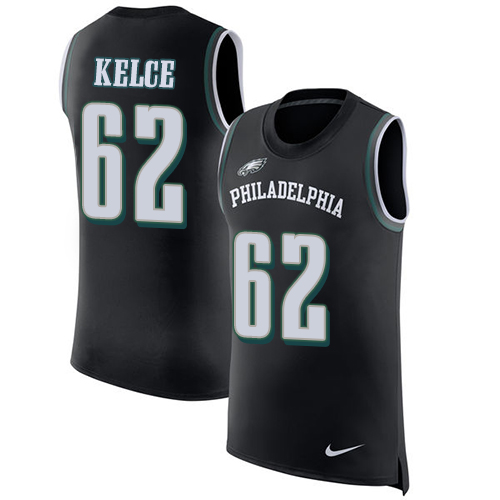 Nike Eagles #62 Jason Kelce Black Alternate Men's Stitched NFL Limited Rush Tank Top Jersey